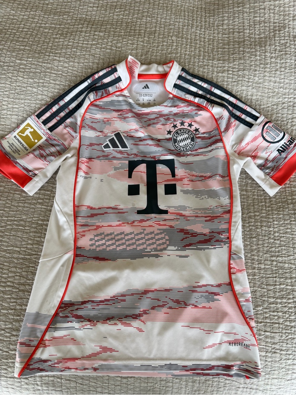 Adidas Bayern Munich White & Orange Kids Soccer Jersey (#42 Karl)
